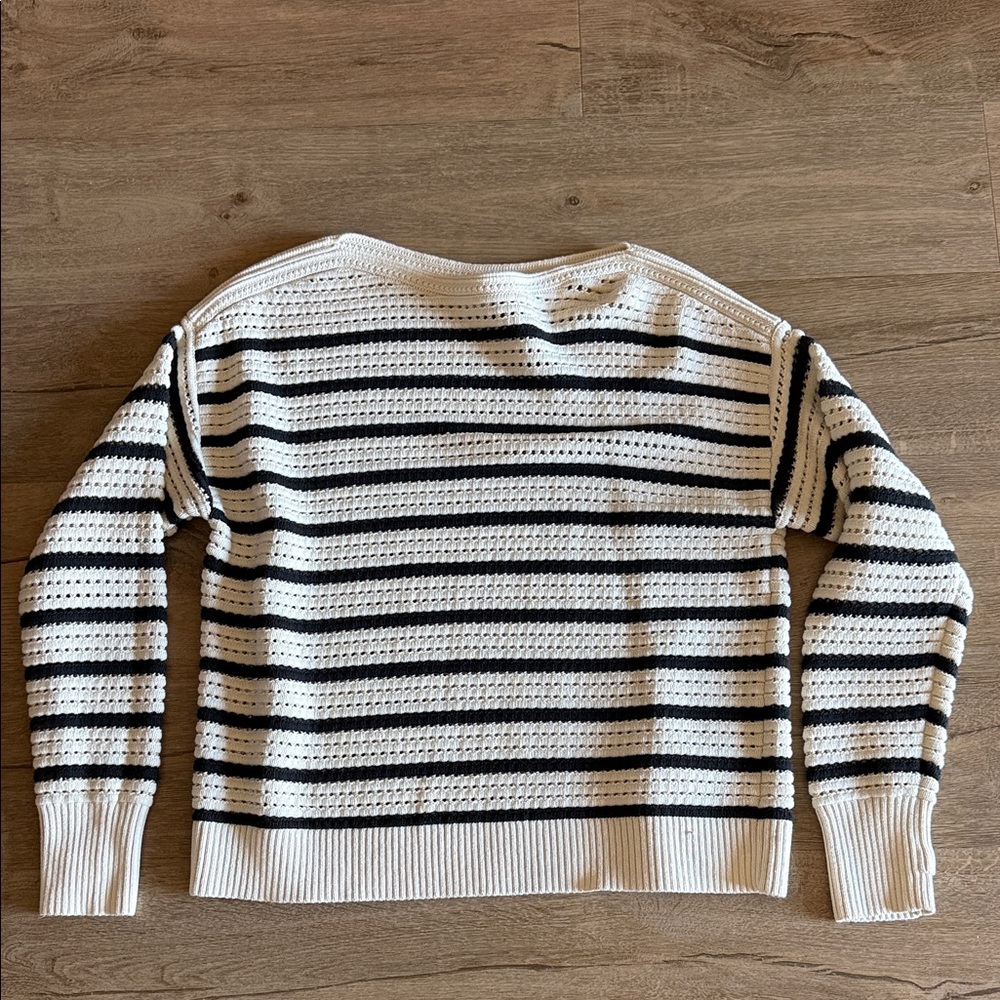 lululemon athletica Navy and Cream Striped Sweater